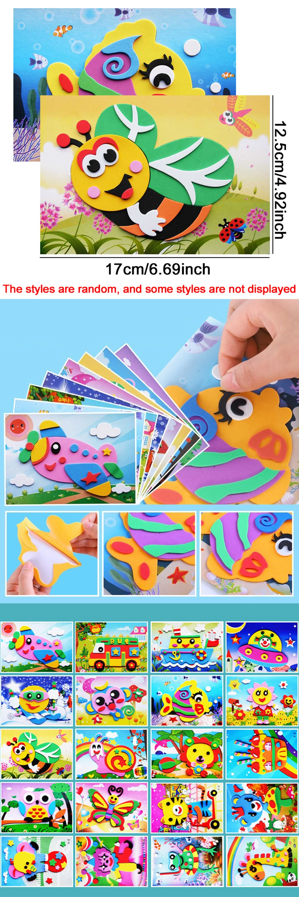 5/10/20PCS 3D EVA Schaum Aufkleber Set Selbstklebende Zufällig Gemischte Cartoon Tier Fahrzeug Stil Handgemachte artclass Prop Schreibwaren ZYF – Detail 1