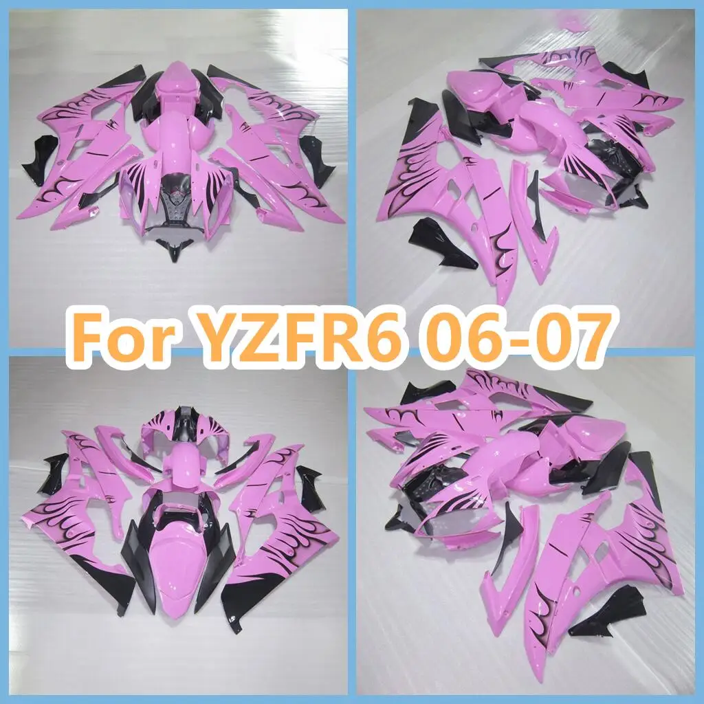 

Pink Flame Fairings Kit Fit For YZF R6 2006 2007 YZF-R606 07 Bodywork set High quality ABS injection