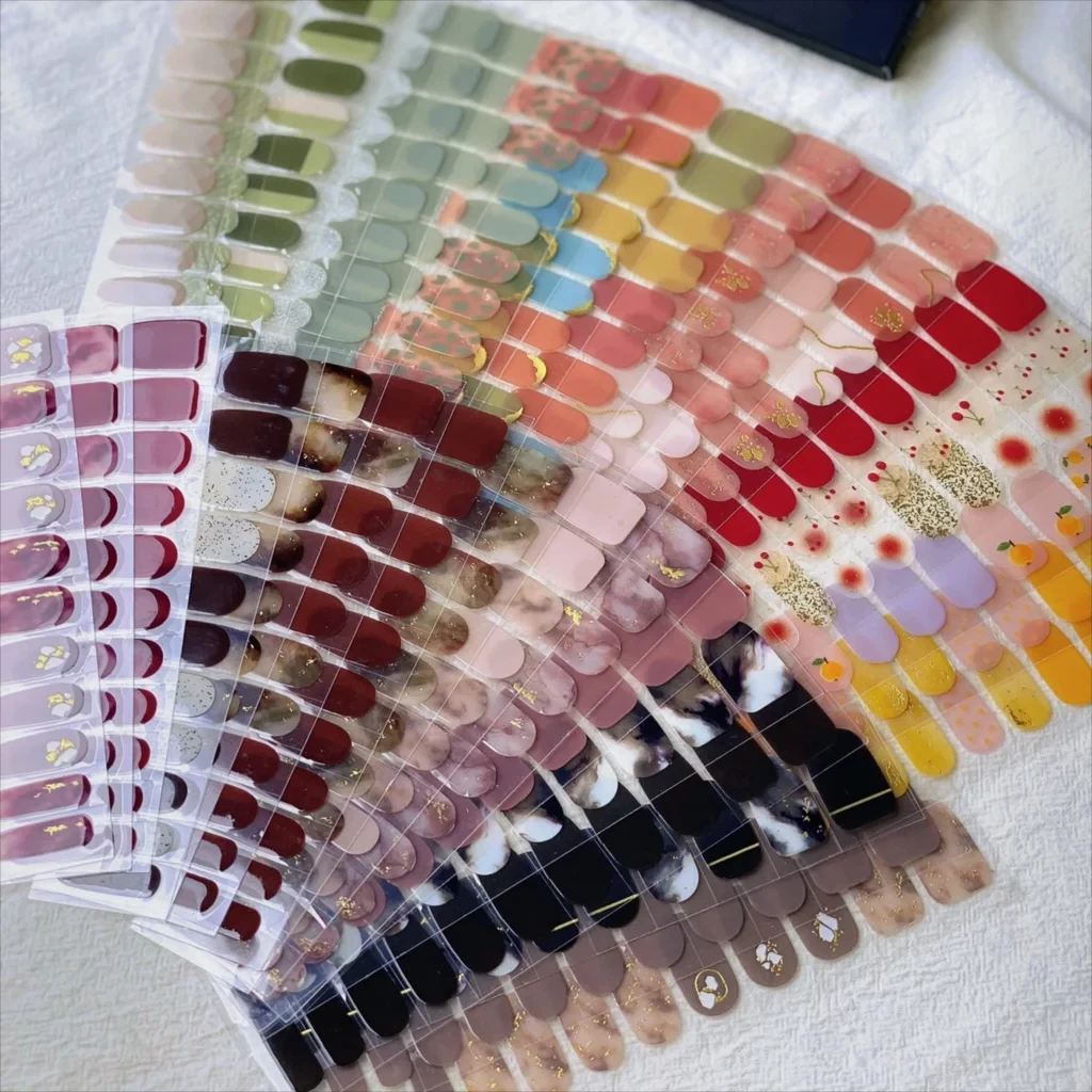 

Полузатвердевающая УФ-Гелевая паста «сделай сам», наклейки для ногтей, 16 наконечников, стойкие однотонные полоски для ногтей, патчи, слайдеры, наклейки