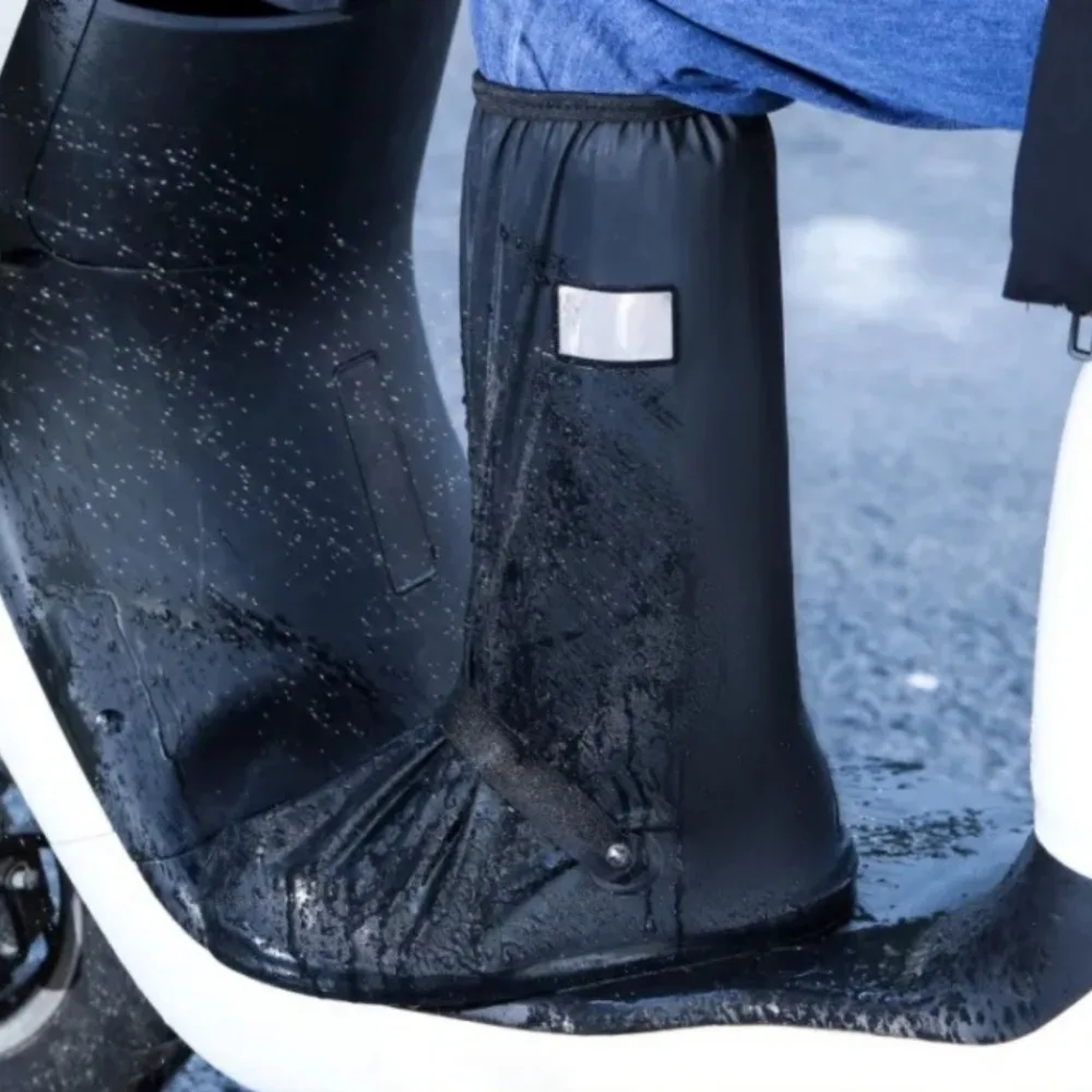 High Tube Waterproof Shoes Cover Plastic Reusable Waterproof Anti-Slip Rain Shoe Cover Motorcycle Bike Rainy Snowy Day Supplies