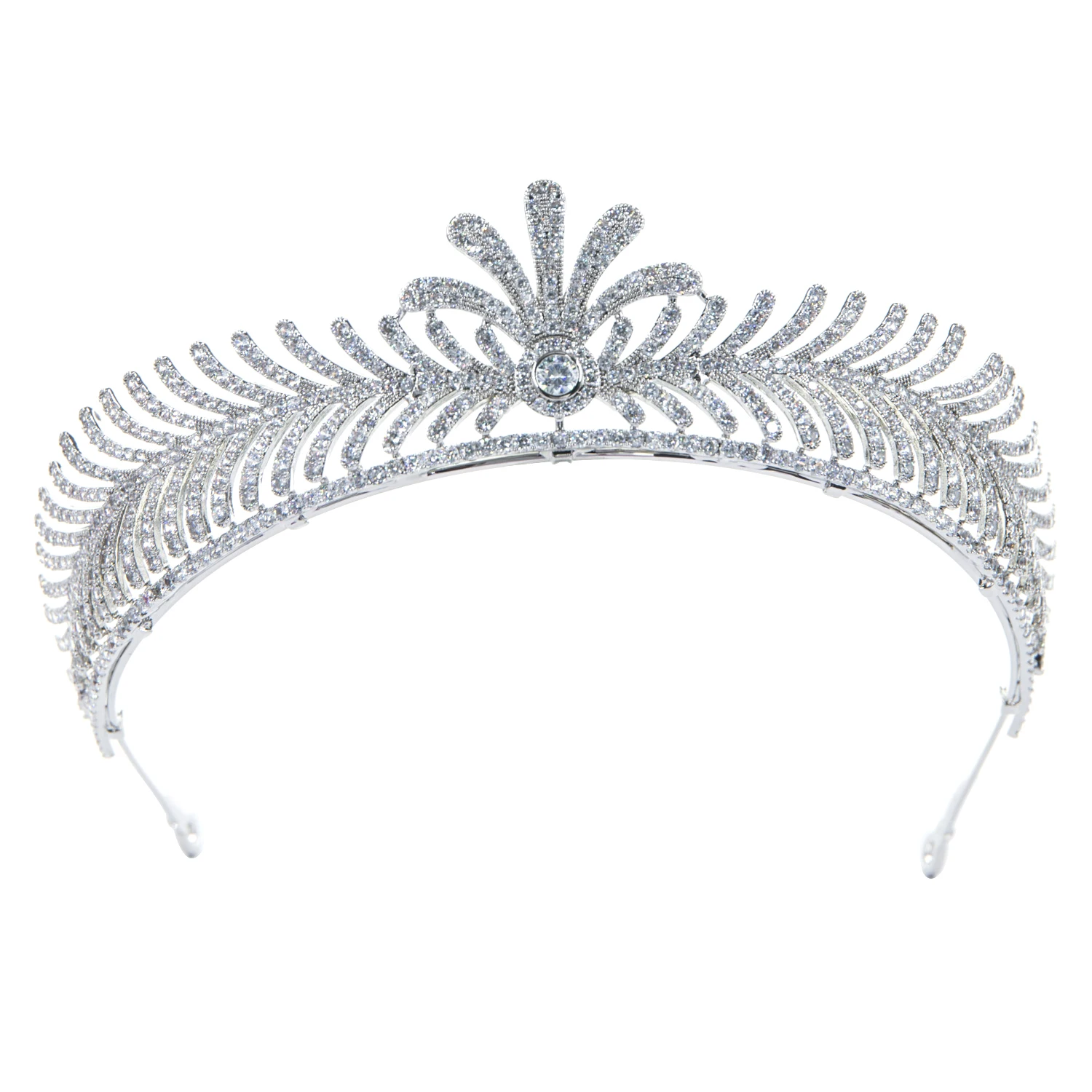 New Zircon Feather Design Tiara Bridal Wedding Hair Accessories  Birthday Headdress Crown Headband Headwear Accessories CH10482