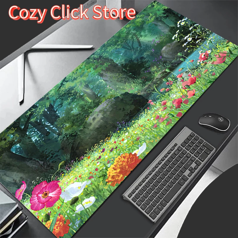Gaming Mouse Pads Big Gamer Keyboard Desk Japan Anime Scenery Mouse Mat Carpet Rubber Tapis Souris Gaming Notbook Pc Mousepad