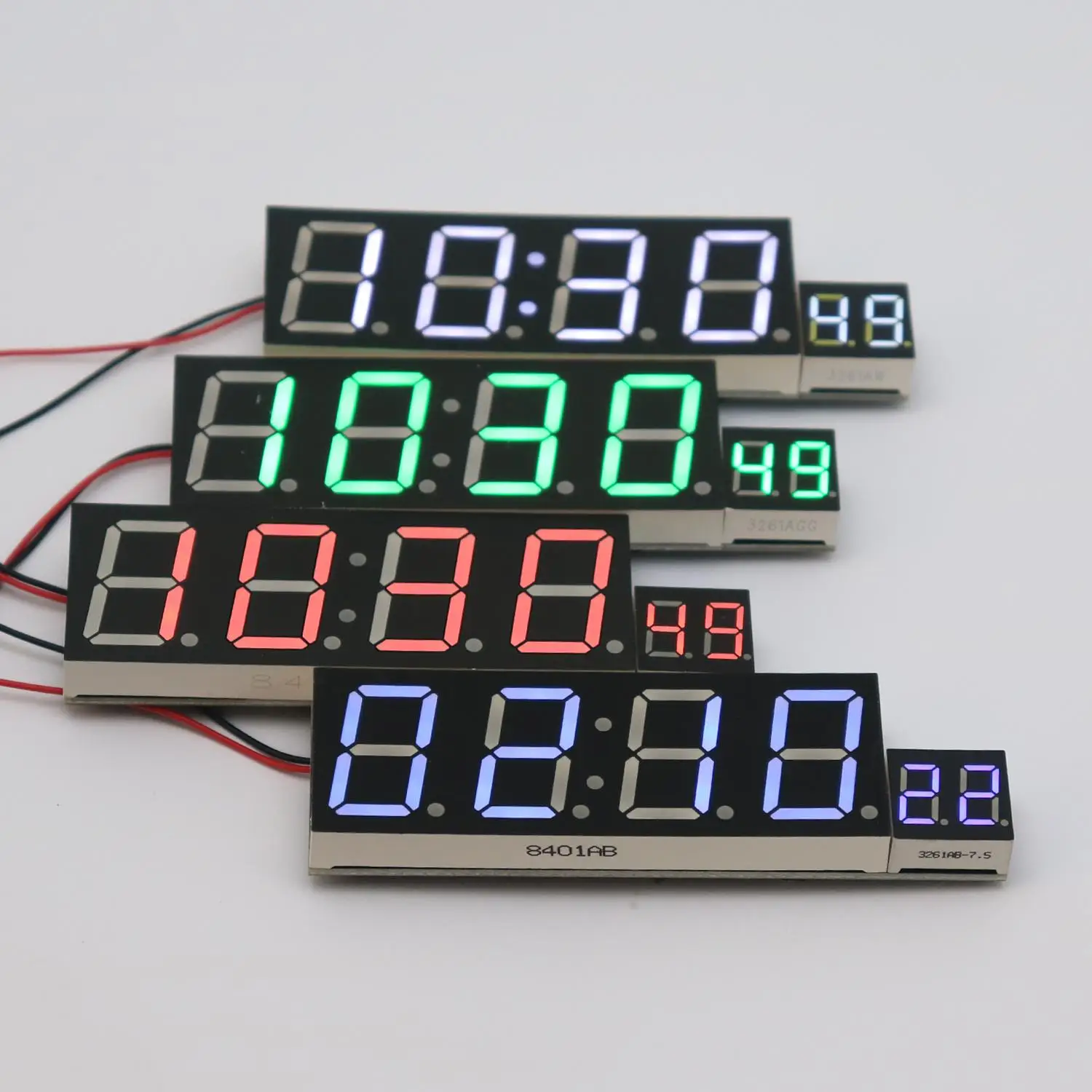 DYKB 0.8in 6-Digit Digital LED Electronic Clock Module Seconds Power-Off Memory 12/24H Brightness Adjust DC5-12V DIY Car Display