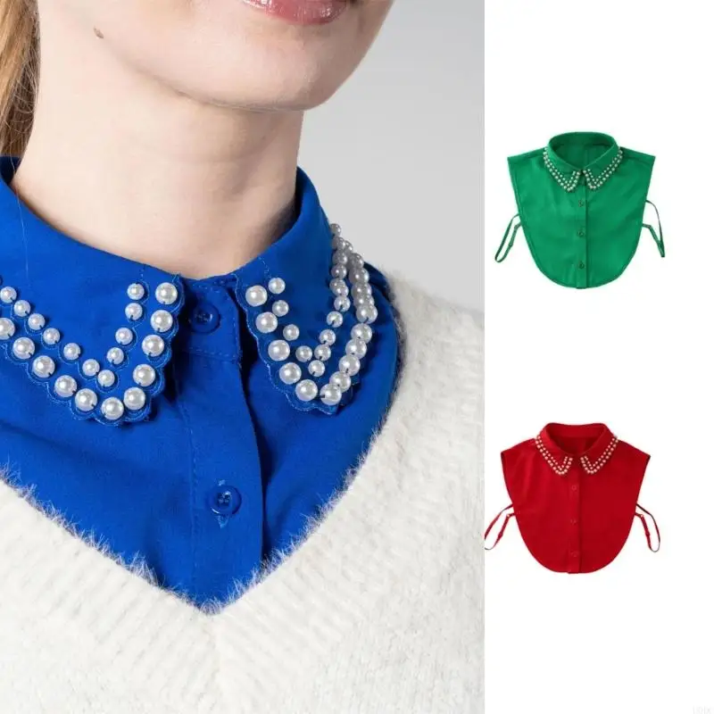 複列ビーズ真珠取り外し可能な襟エレガントな服装に追加ソフトで快適なポリエステル女性のための-y166