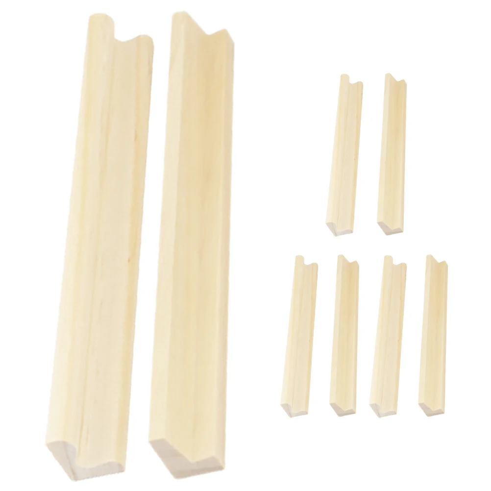 8 pçs enfeites de letras de madeira diy fornecimento bases dominó acessório titular bandeja suporte bege