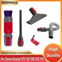 Dusting Brush Flexible Extension Hose for Dyson Outsize/ V7/ V8/ V10/ V11/ V15 Vacuum Cleaner Self-cleaning Soft Bristles Parts