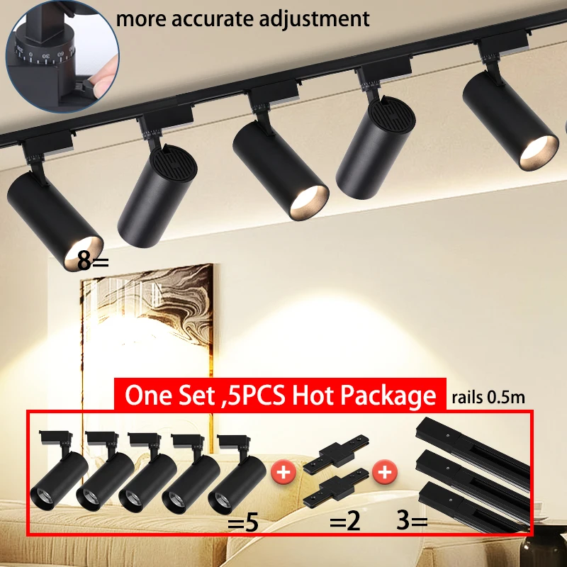 Scales Led Track Lights Set Ceiling Rail  Track Lamp Spot Led Bedroom Clothing Shop Home Rail Lights Wall Lamp