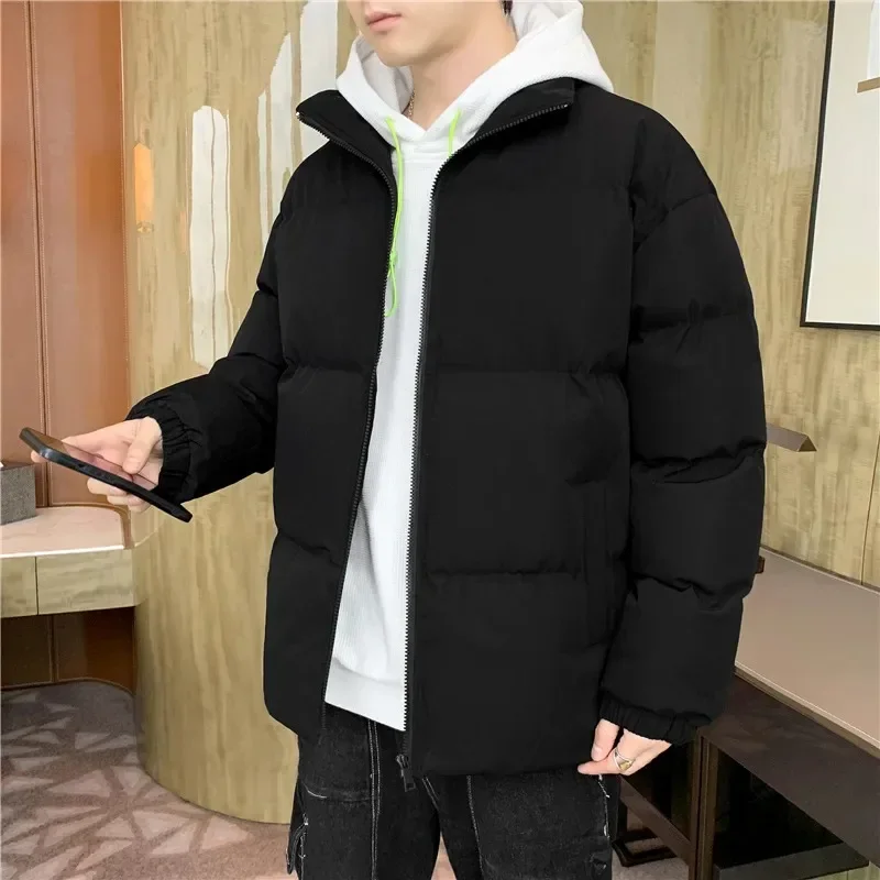 Winter Jacket Men Parkas Thicken Warm Coat Mens Stand Collar Jackets Solid Color Parka Coats Women Korean Fashion New Streetwear