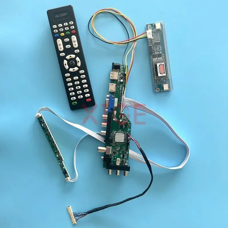 Плата контроллера для HT185WX1 LM185WH1 M185B1 MT185GW01, плата контроллера 2CCFL, DIY Kit LVDS-30Pin USB + HDMI + VGA + AV + IR DVB, цифровой дисплей 1366*768