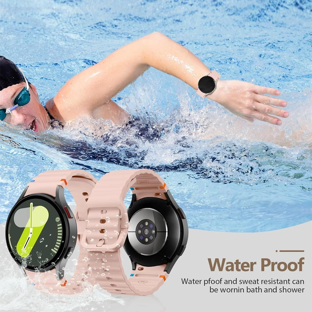 Спортивный ремешок для Samsung Galaxy watch 7/FE/4/5/6 classic/5 Pro 40 44 мм без зазоров браслет correa силиконовый ремень Galaxy watch 7 ремешки