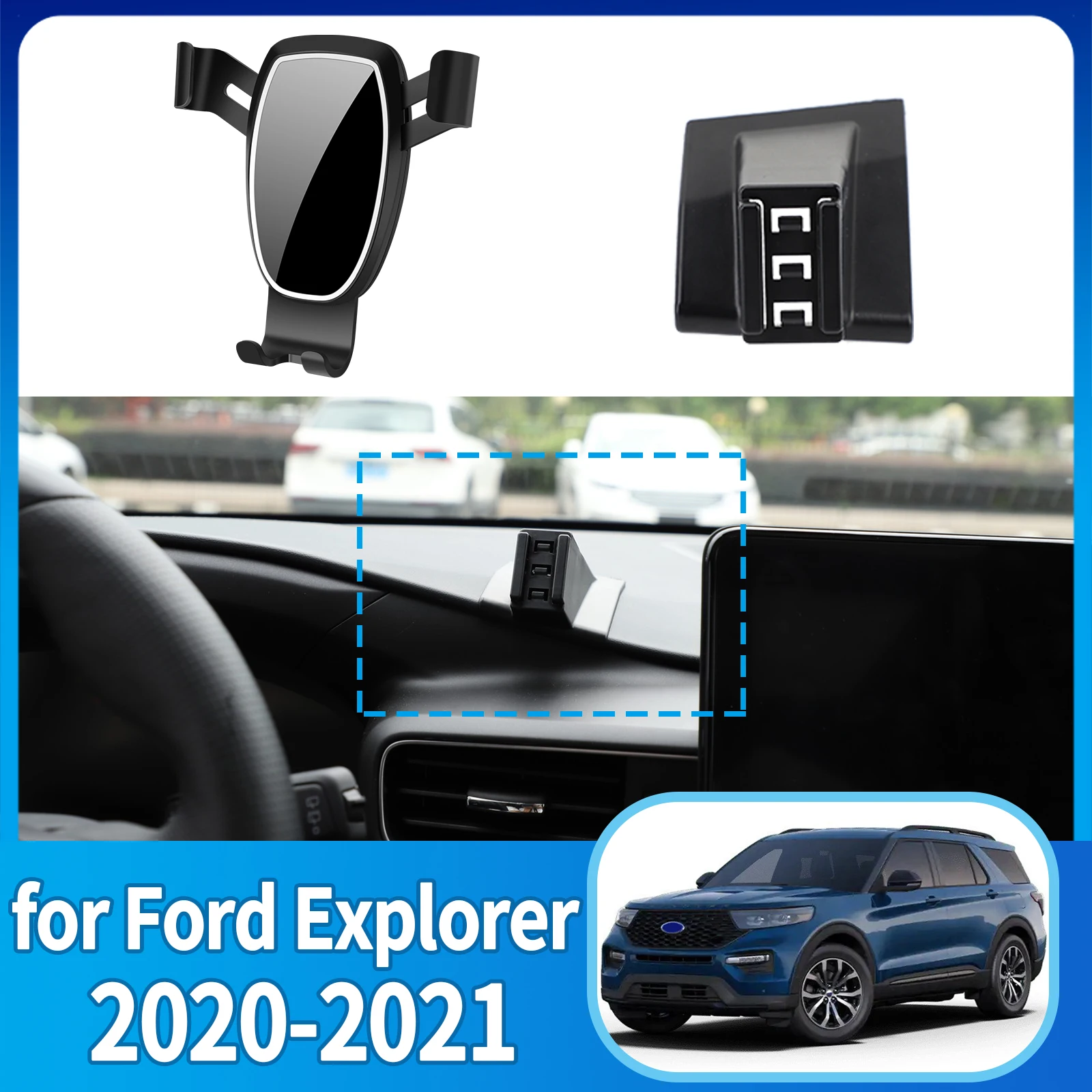 

fit for Ford Explorer 2020 2021 Anti-Shake Screen Base Phone Holder Mount Stand ​​ Dedicated Car​​ accessoires