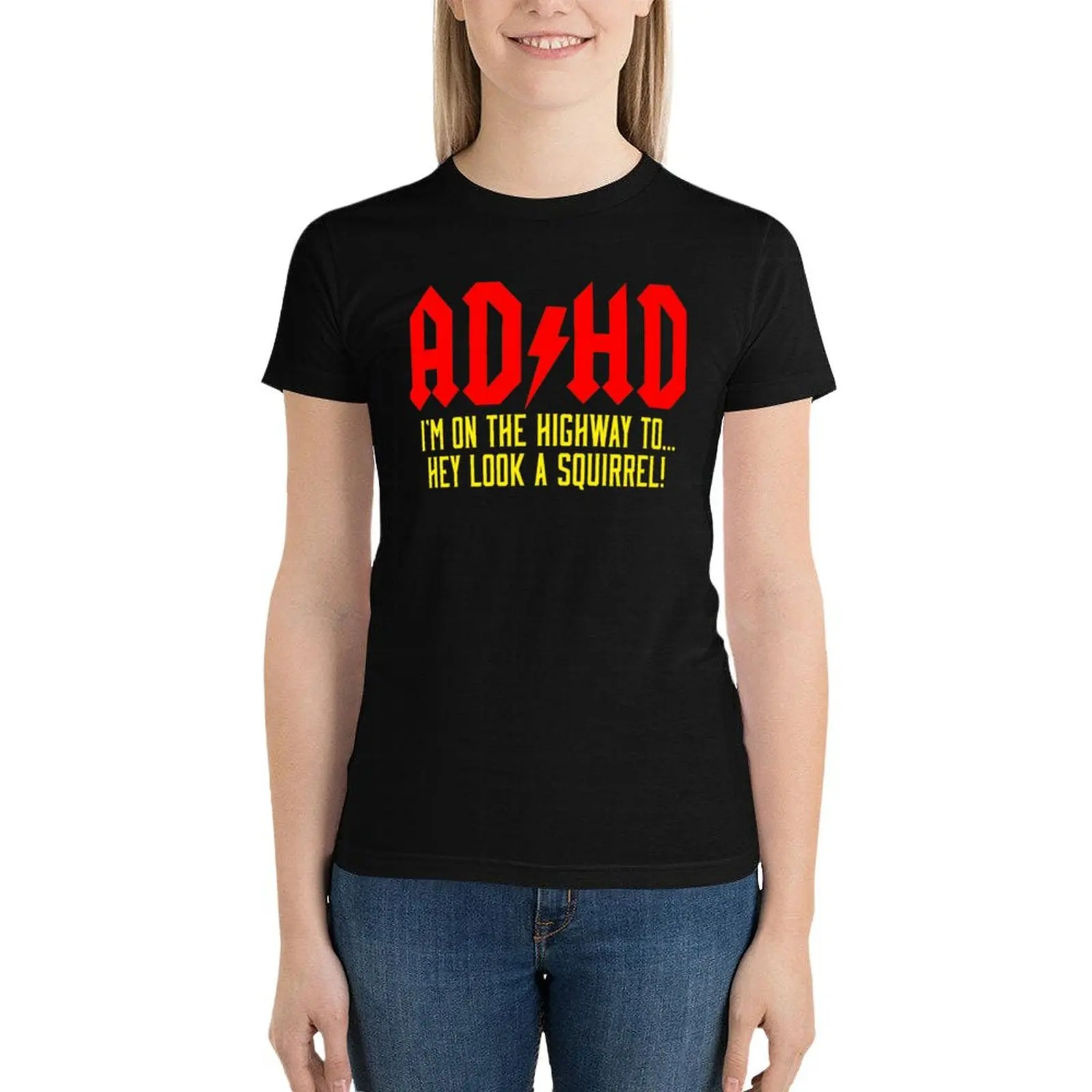 Adhd Autobahn zu T-Shirt Tops Schwergewichte Workout-Shirts für Frauen locker sitzen