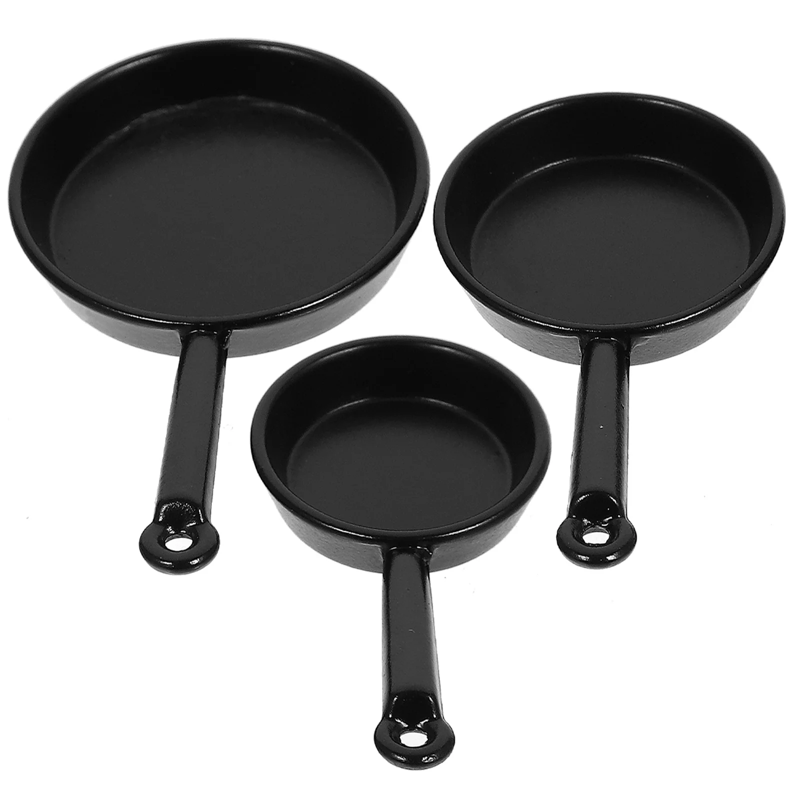 

Mini Griddle Accessories Alloy Cookware Ornament Frying Pan Miniature House Holloware
