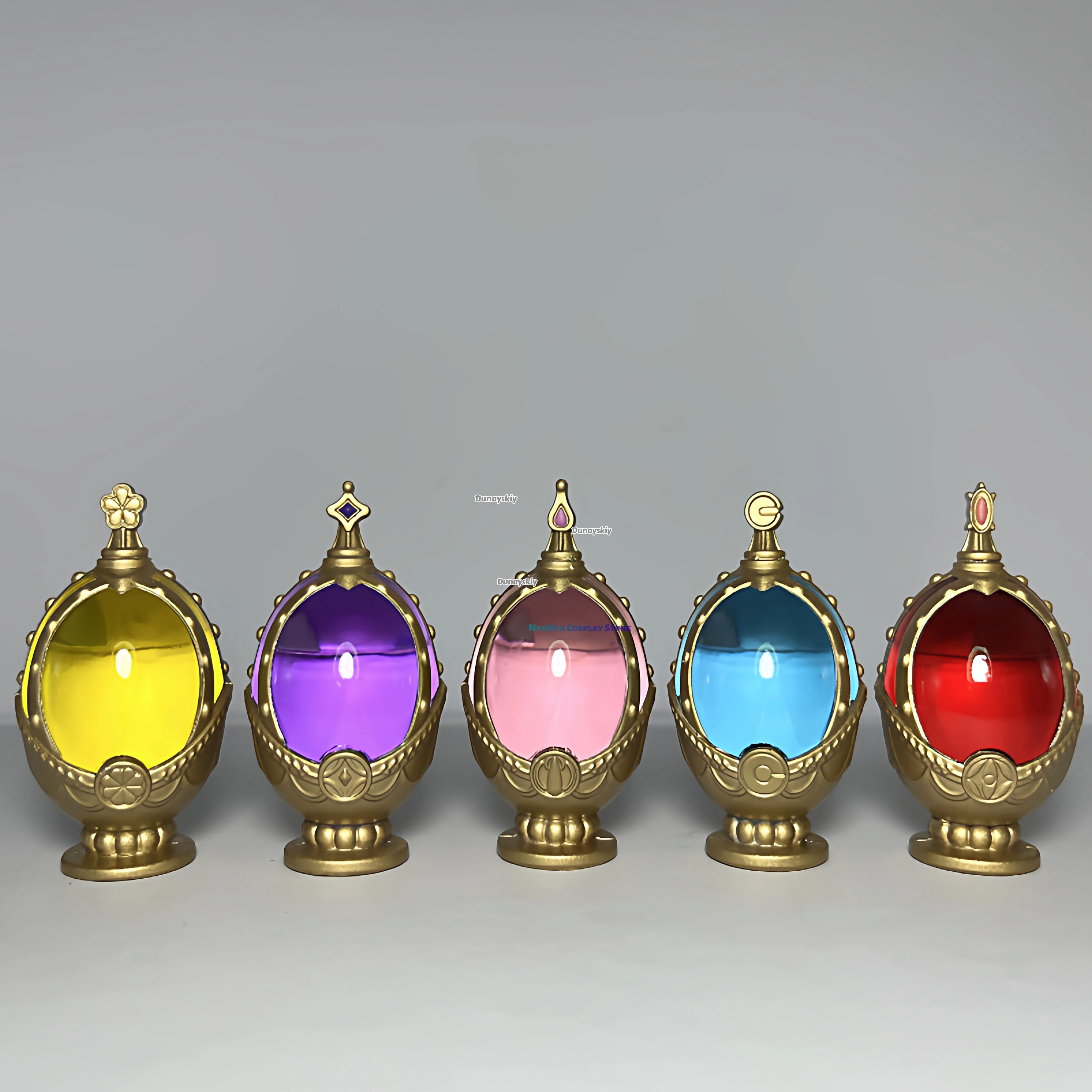 

Puella Magi Madoka Magica Cosplay Costume Props - Soul Gem Grief Seed Replicas, Multi-Color Yellow/Purple/Pink/Blue/Red
