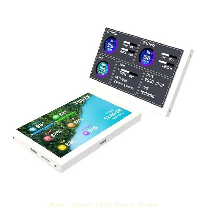 02da 5inch الشاشة الثانوية IPS USB C LCD PC Computer CPU Display 800x480 Type C
