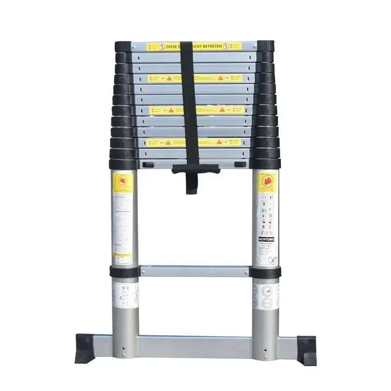 Single-sided Telescopic Straight Ladder, Convenient Telescopic Ladder, Aluminum Alloy Bamboo Ladder Lifting Engineering Stairs