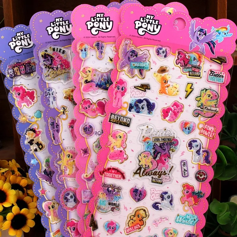 Adesivos de cristal de resina dourada My Little Pony, capa de celular, laptop, caneca, bagagem, guitarra, adesivos decorativos, 1 peça
