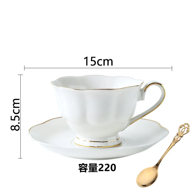 Luxury Bone China Coffee Cup with Gold Rim and Exquisite Milk Pot - Elegant English Afternoon Tea Set