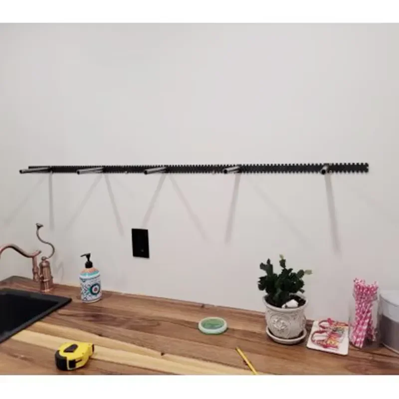 Easy Install Black Power Coating Carbon Steel Storage Rack Floating Shelves Wall Mounted Storage Units for Bedroom