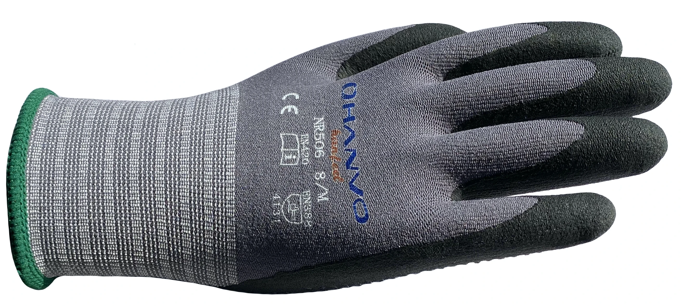 Work Glove Garden Micro Foam Nitrile Oil Gas Dots Anti Slip High Flex CE 4131 Abrasion Resistant Nylon Spandex Safety Mittens