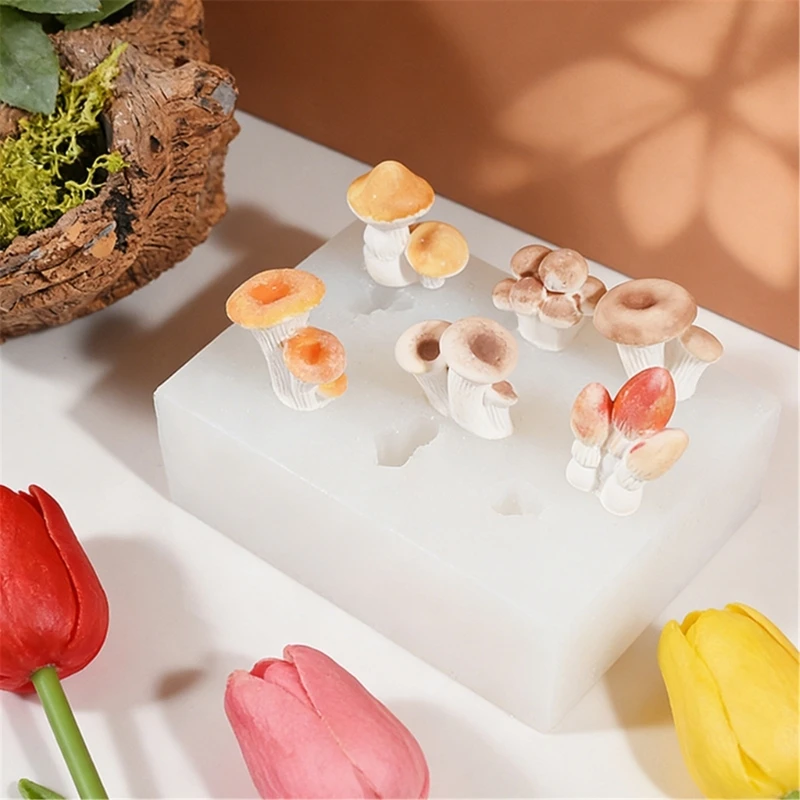Mushroom Epoxy Casting Mold Tiny Fairys Garden Accessories Silicone Mold for DIY Miniatures Landscape Art Craft Decors HX6C