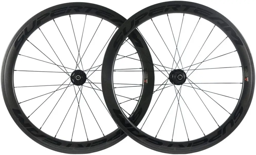 700c Road Bicycle Wheelset with Disc Brake, 50mm Carbon Clincher Wheels, 25mm Width