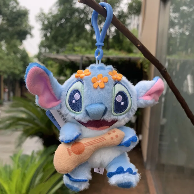 

Плюшевый брелок Disney Lilo & Stitch в виде гавайского укулеле, милый кавайный шарм для сумки, коллекционная игрушка, подарок