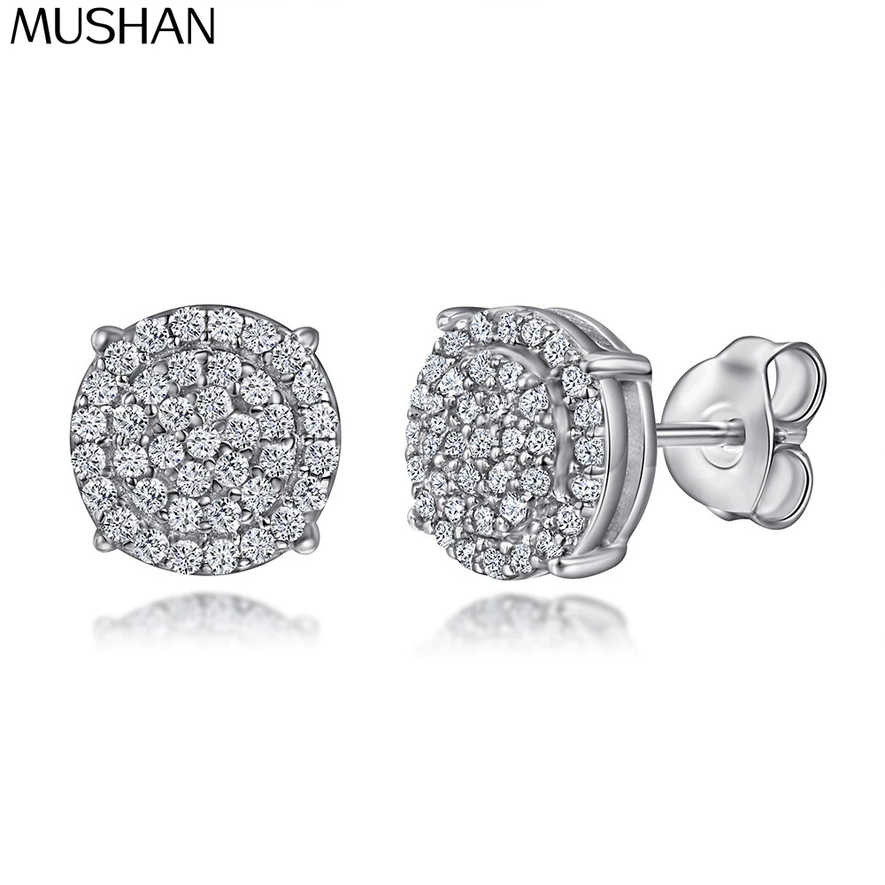 

MuShan Brand Jewelry 925 Sterling Silver Earrings Zircon 5A Dangle Fashion for Bride Real Gold Plated Fine Jewelry Earring