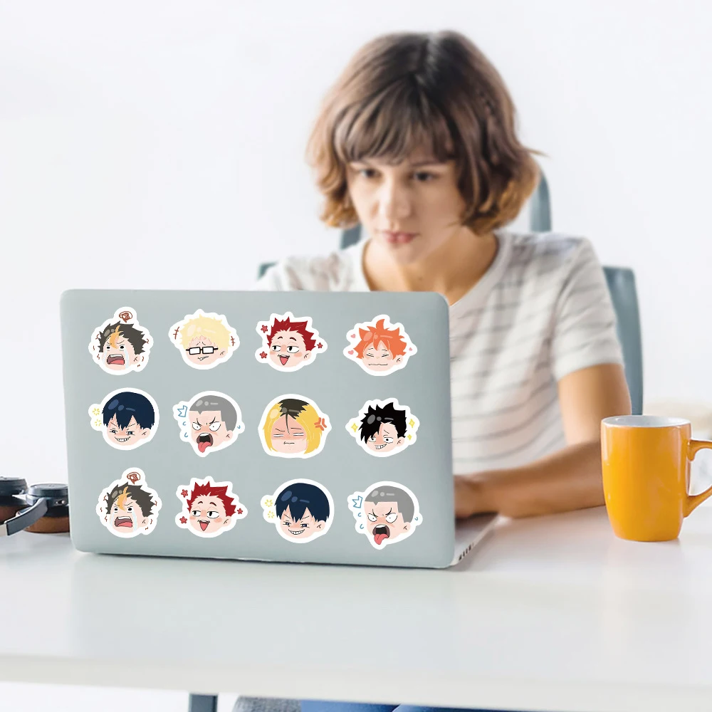 500pcs/roll Haikyuu!! Anime Sealing Stickers Cute Hinata Shoyo Cartoon Decals Toy Notebook Guitar Phone Kid Reward Sticker Gift