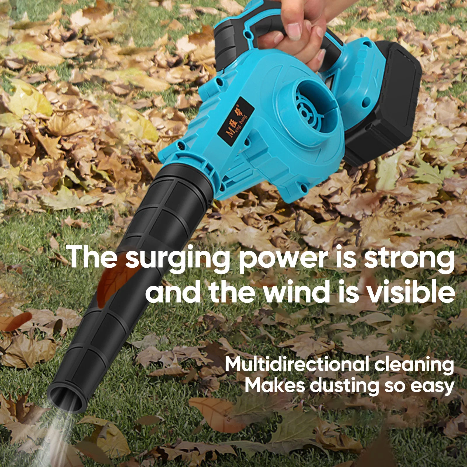 2in1 Blower 3600RPM 5Speed Lightweight Handheld Small Dry Leaf Sawdust High-power Rechargeable Blower Cleaner