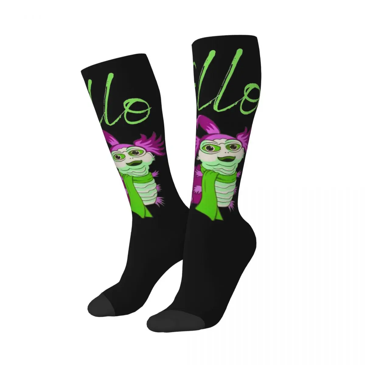 Ello From The Labyrinth Worm In Pink And Green Socks Harajuku Soft Stockings All Season Long Socks for Unisex Christmas Gifts