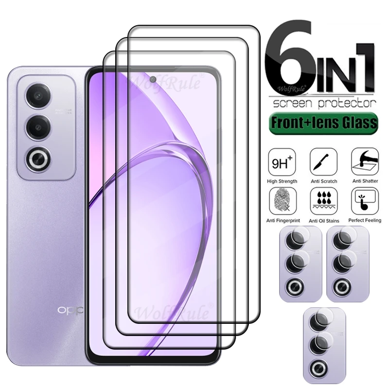 6-in-1 For OPPO A3 Pro Glass OPPO A3 Pro Tempered Glass Full Glue Cover Protective Film Screen Protector OPPO A3 Pro Lens Glass