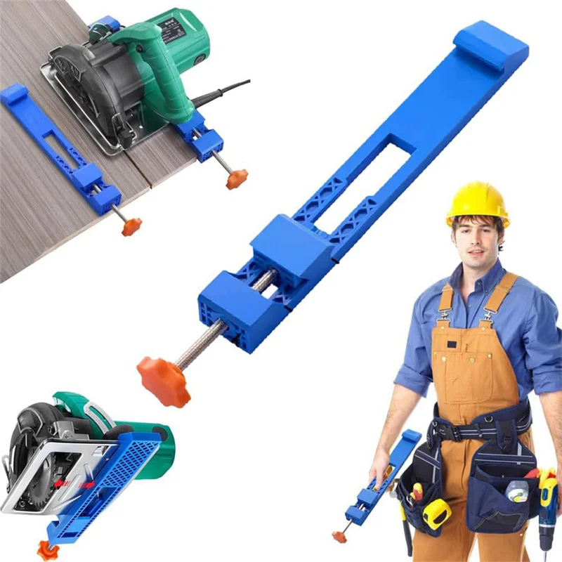 1pc Adjustable Cutting Machine Base Circular Saw Milling Positioning Clamps Guide Two-way Reverse Buckle For 4'' Dust Cutter