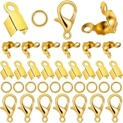 320pcs Gold Color Clasps Hooks Jump Rings End Beads For Bracelet Neckalce Jewelry Making Spare Restoration Accessories Parts DIY