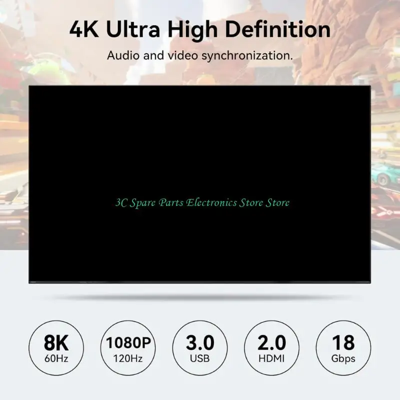 

SZ 4 Port HDTV KVM USB Switcher Computer Control Shared Keyboards Mouse 4K 120HZ