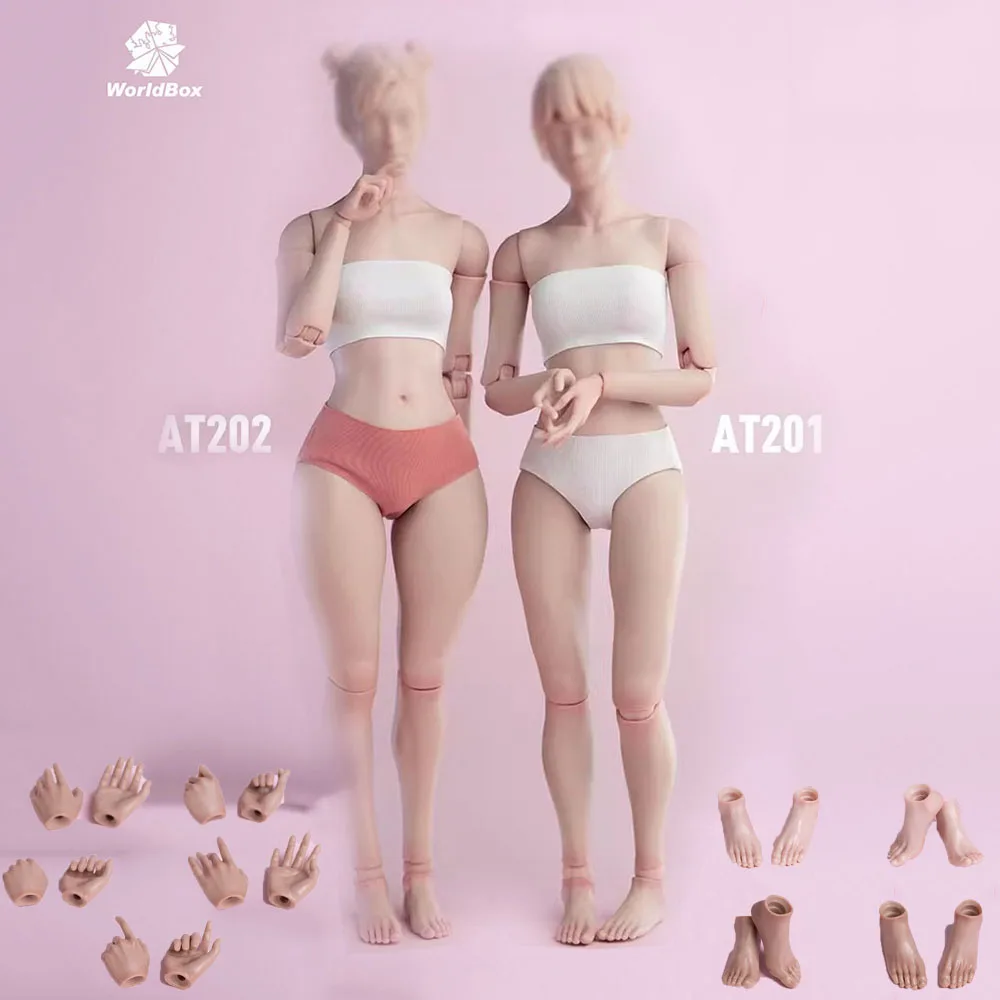 Worldbox AT201 AT202 1/6 Scale Female Flexible Body Normal Fat Leg 12\'\' White Suntan Skin Action Figure Model Tpys for Woman