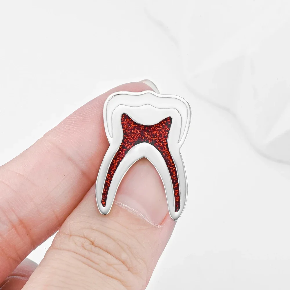 DCARZZ Medical Dental Tooth Brooch Pins Luxury Jewelry for Dentist Doctor Nurse Lapel Collection Teeth Badge Medicine Gifts