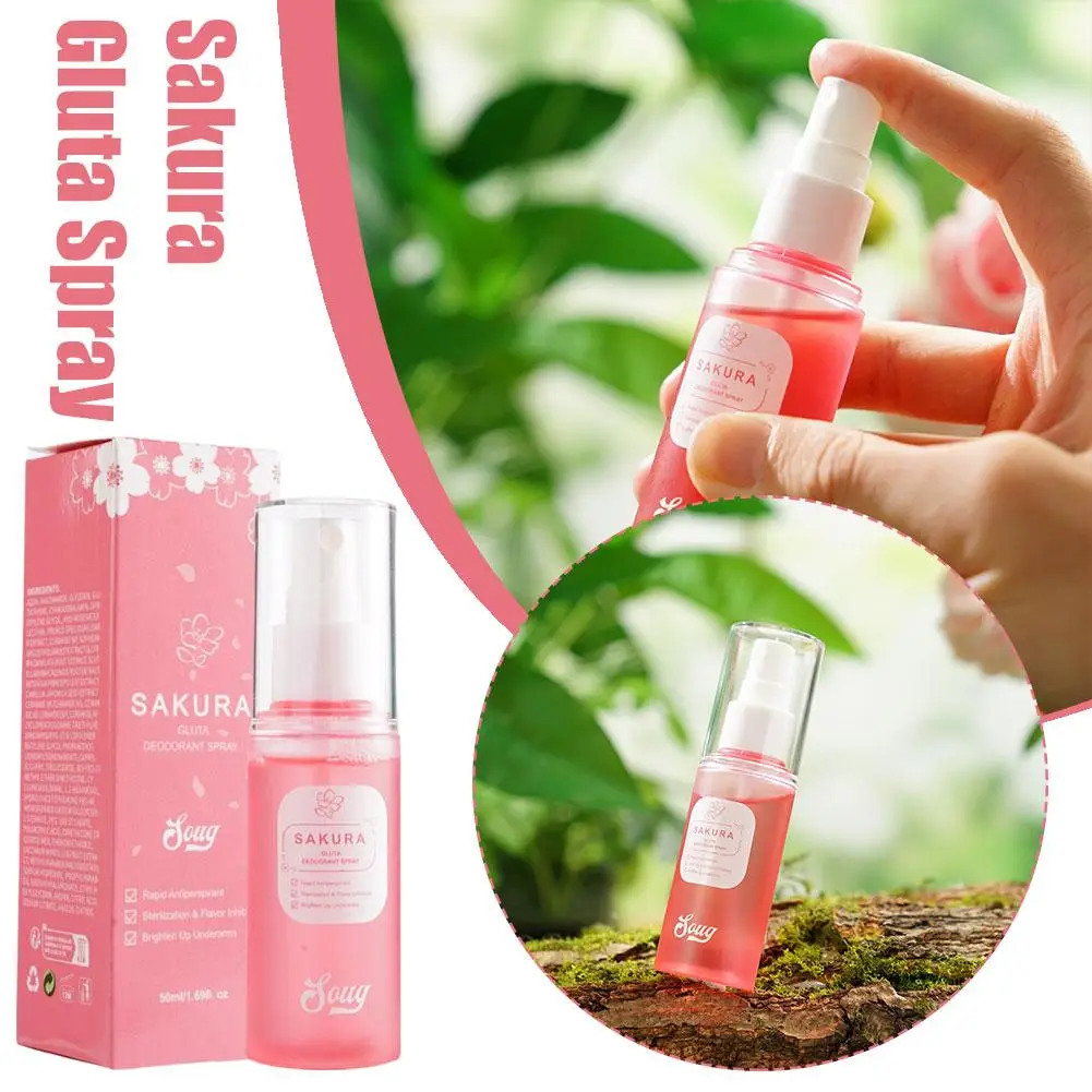 50ml Sakura Gluta Deodorant Spray Brighten Up Underarms Antiperspirant Body Care