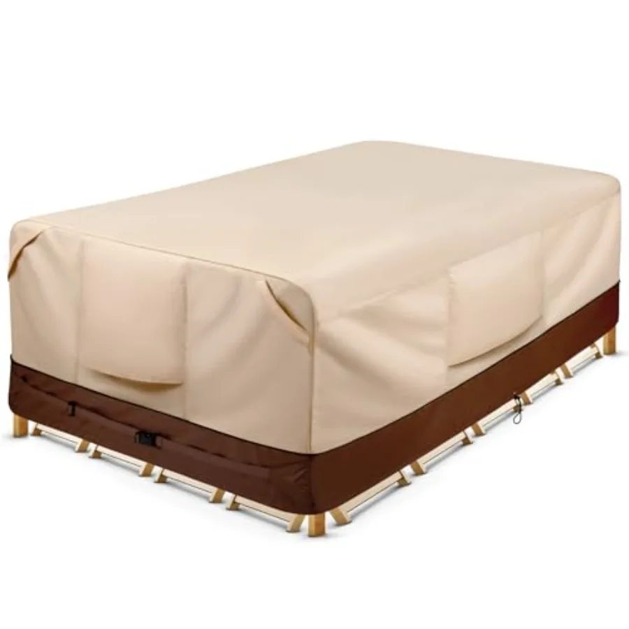 

Водонепроницаемые чехлы для садовой мебели: прочные чехлы для уличных столов и стульев, прямоугольные, большие — подходят для размеров до 108 дюймов (длина) x 82 дюйма (ширина) x 28 дюймов (высота)