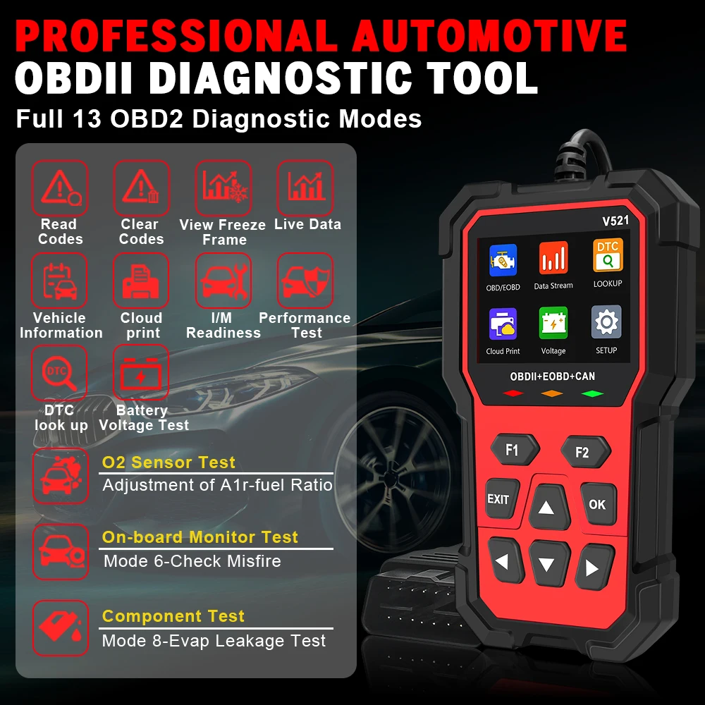 2024 Newest OBD2 Car Diagnostic Scanner Tool Live Data Code Reader Clear Engine Fault Code Professional Mode 8 6 ELM327