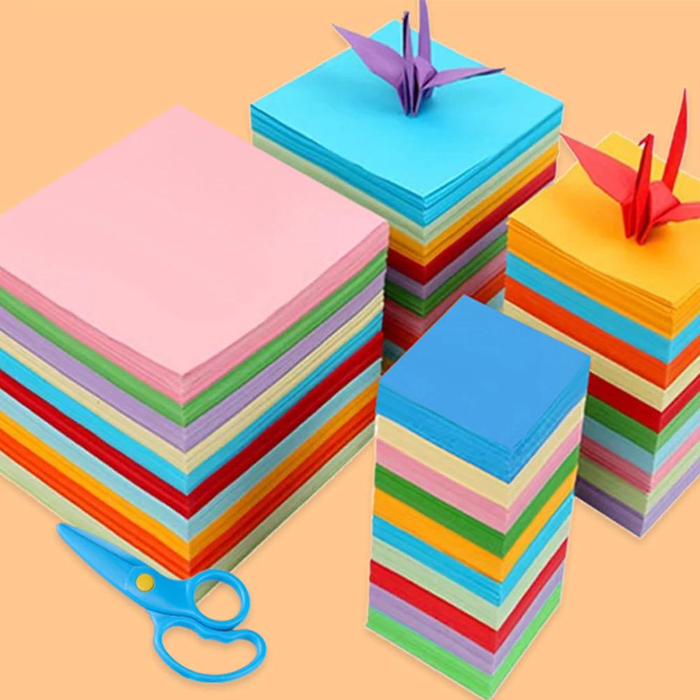 

500 Pcs Colorful Origami Colored Computer Paper Printer Bright Manual Packaging Decorative Foldable Craft Child