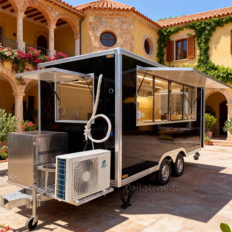 

Полностью оборудованный коммерческий фуд-трейлер для уличной торговли, передвижной фургон для еды с окном для выдачи заказов