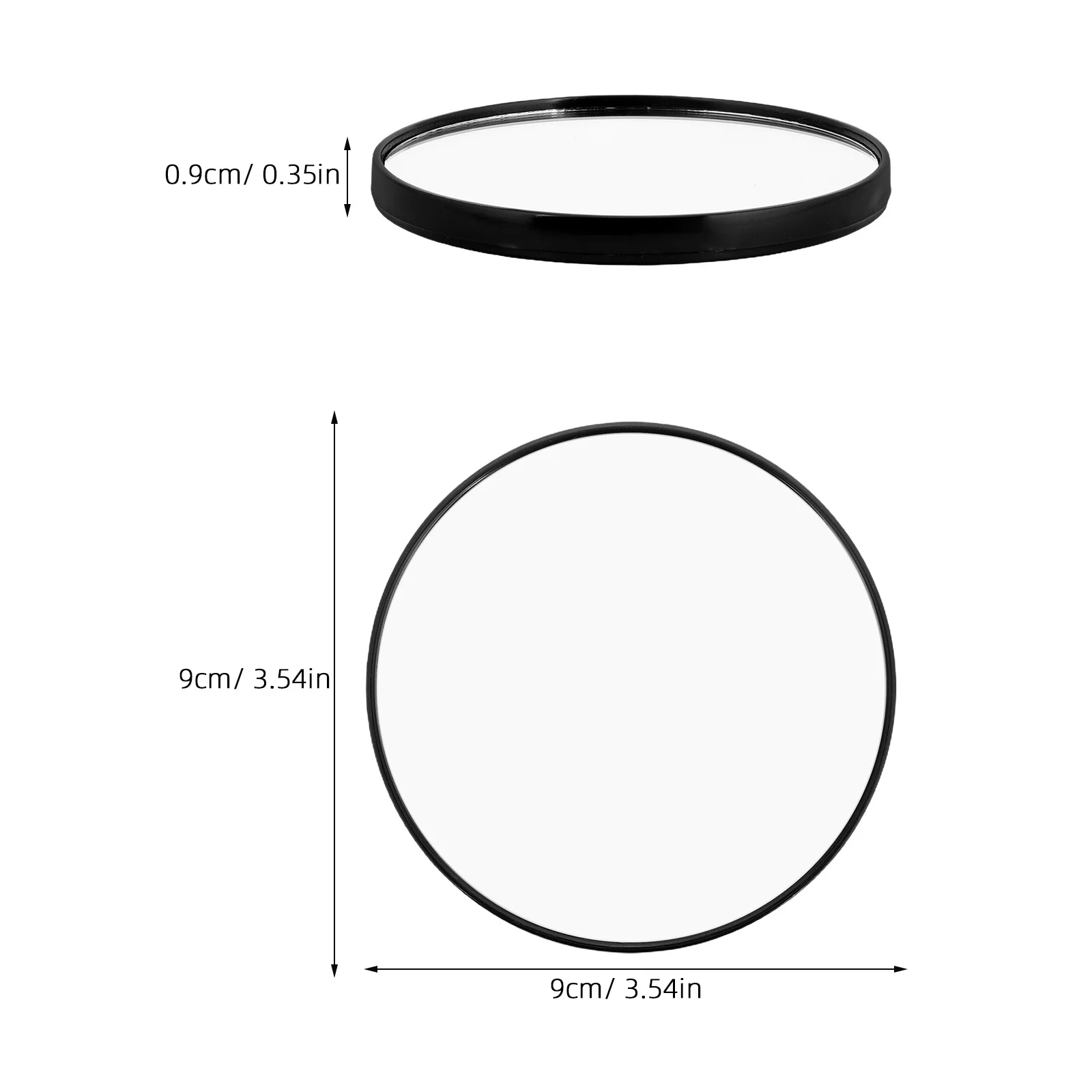 3Pcs Portable Black Compact Makeup Mirror 5x Magnification Travel Vanity Round Small Clear Mirror Makeup