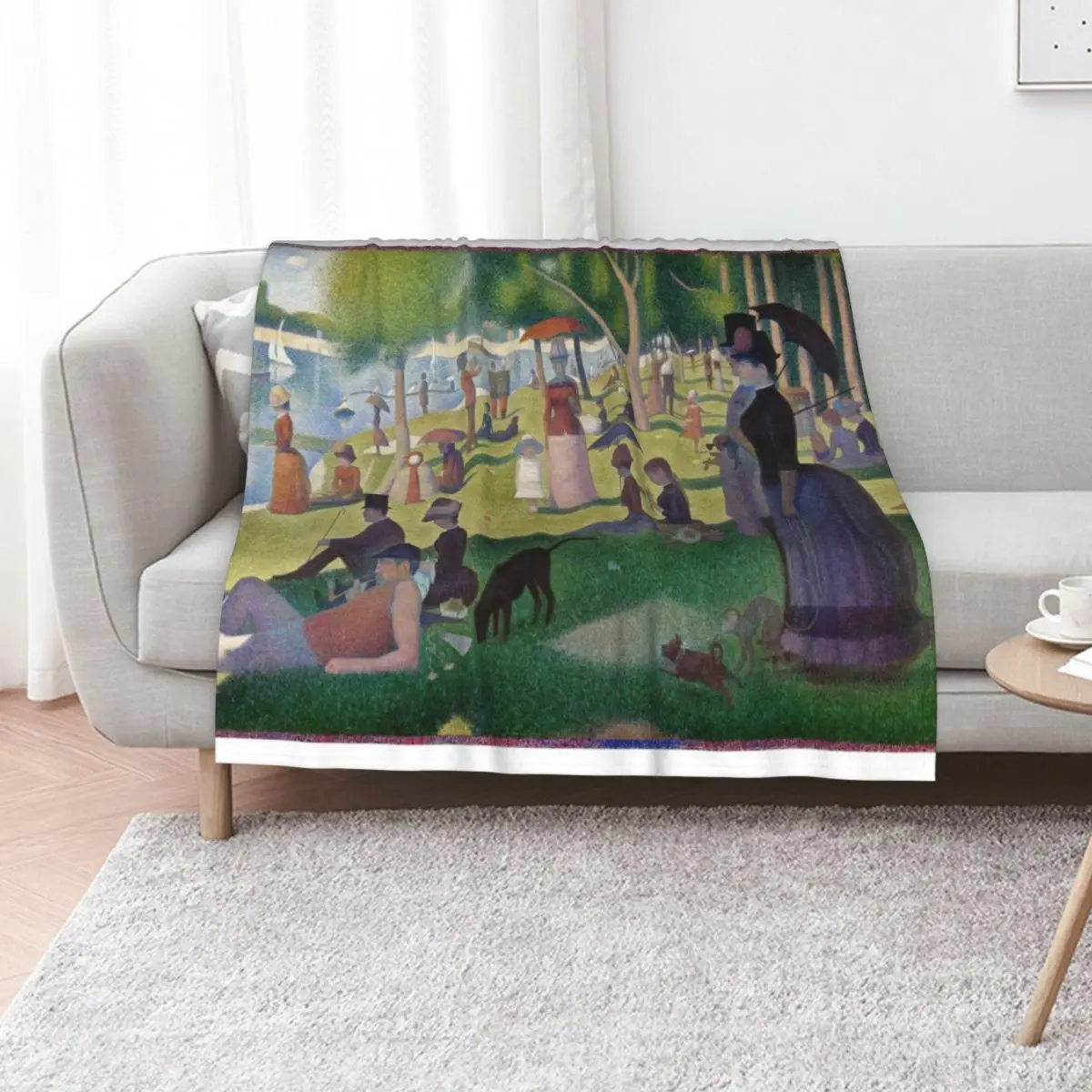 Seurat Sunday Throw Blanket Heavy Camping Stuffeds Moving sofa bed For Baby Blankets