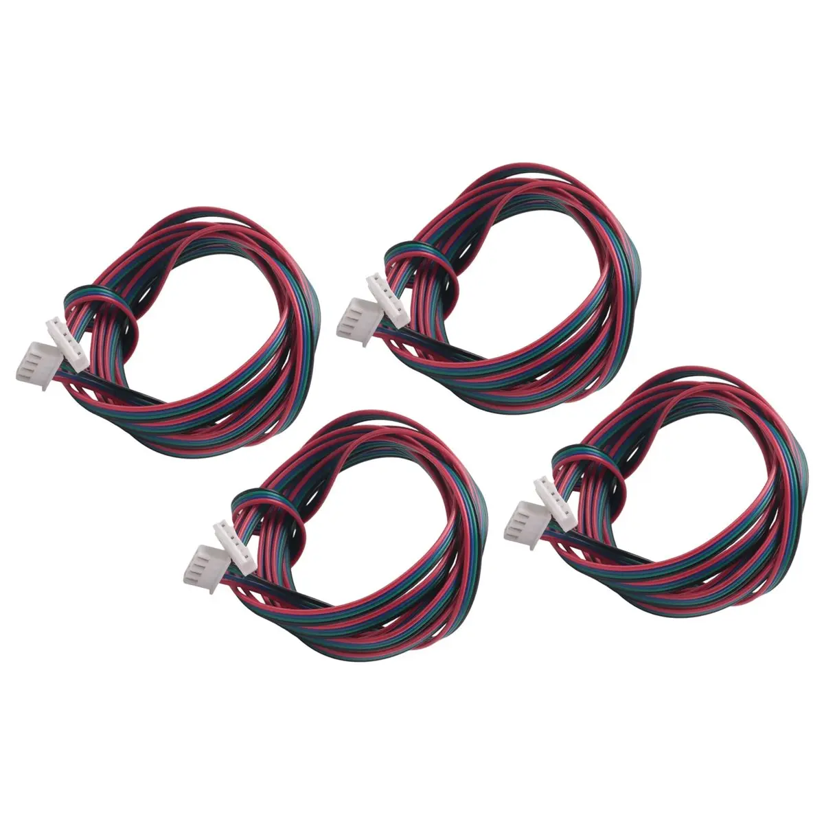 DT505 Newest 4Pcs 2M Motor Connector Cables XH2.54 4Pin to XH2.0 6Pin White Terminal Paralled Motor Wires for 3D Printer Stepper