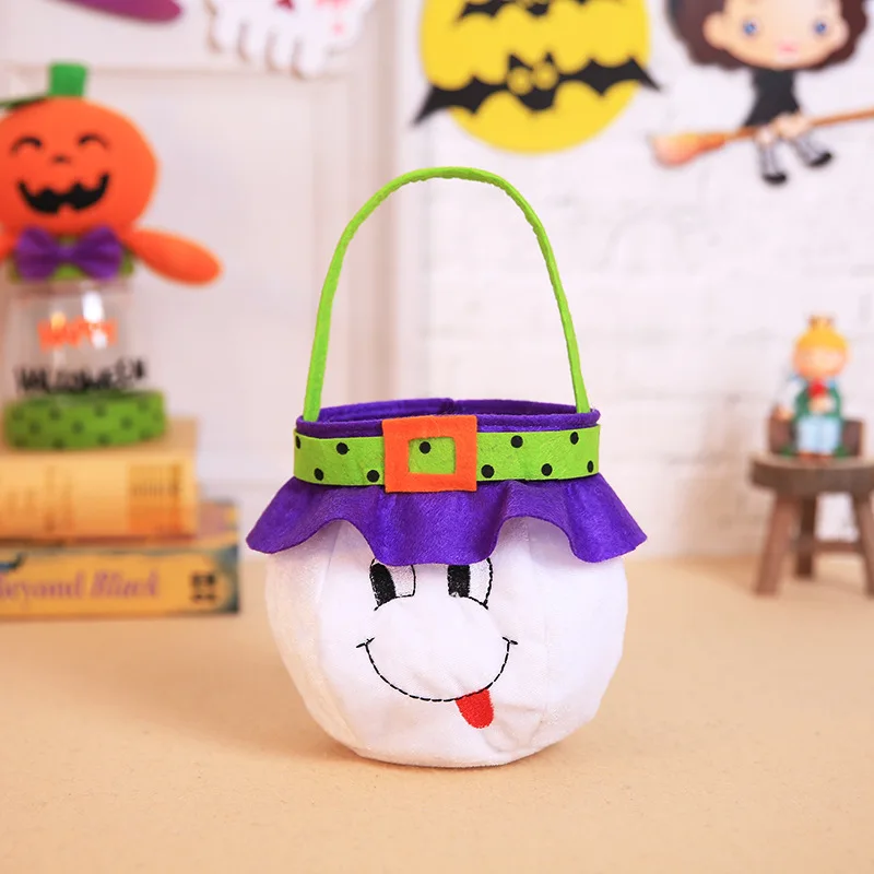 1 stücke Junge Mädchen Kinder leuchten LED leuchten Party Taschen Süßes oder Saures Fledermaus Vampir Hexe Kürbis Süßigkeiten Goody Bucket Halloween Festival – Detail 25