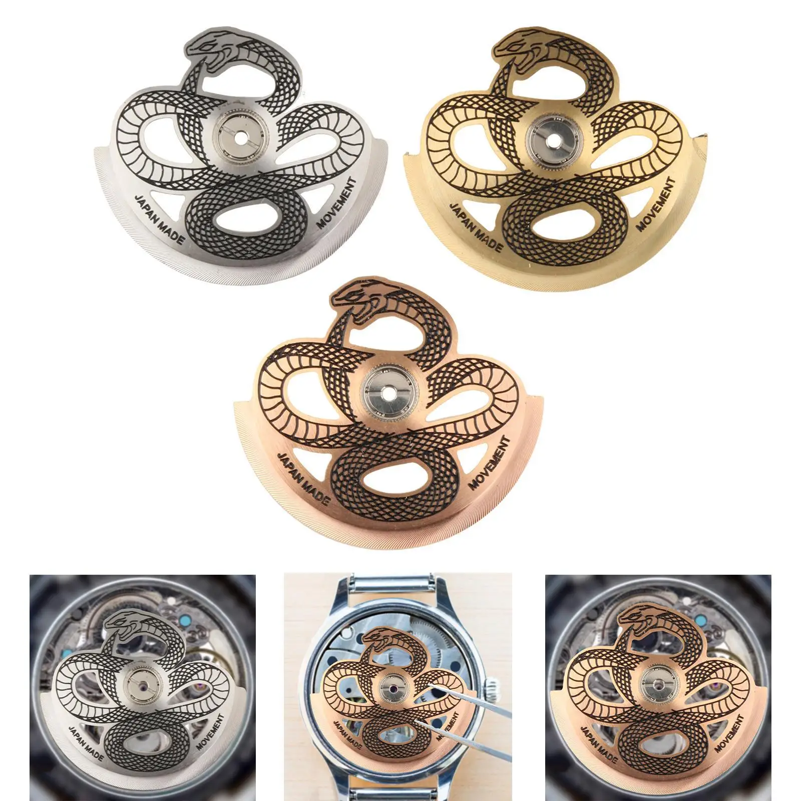Watch Movement Rotor for Mechanical Watches Snake Pattern for NH35 NH38 6R36