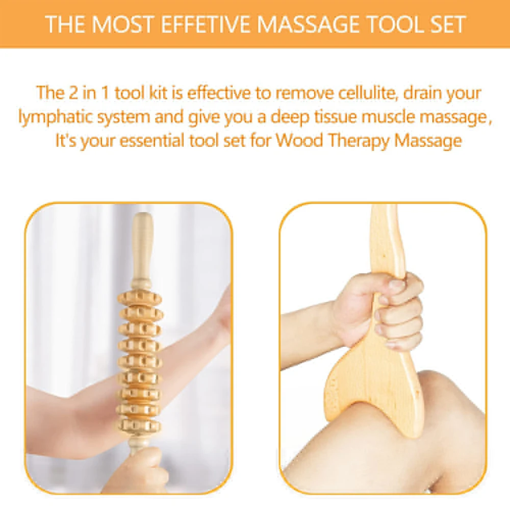 Wood Massage Tools,Wooden Maderoterapia Cellulite Massage Roller Lymphatic Drainage Health Care for Neck Leg Back Arm