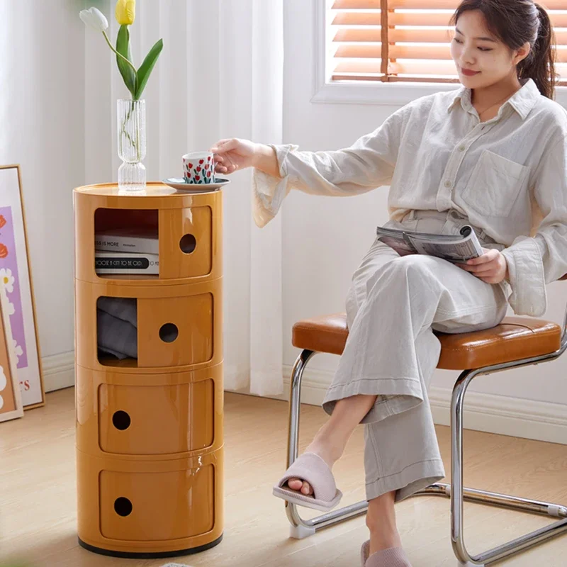 منضدة مستديرة لغرفة النوم، خزانة تخزين إسكندنافية، طاولة صغيرة بجانب السرير، رف تخزين إبداعي، طاولة ليلية متنقلة، طاولة شاي، أثاث #3