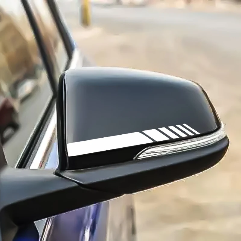 Car Racing Stripe Stickers 3d Waterproof Racing Strips Side Rear View Mirror Decor Decal Color Stripe Car Accessories Durable